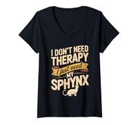 Women's I Don't Need Therapy I Just Need My Sphynx V-Neck T-Shirt