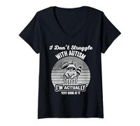 Womens I Don't Struggle Autism Good at It V-Neck T-Shirt