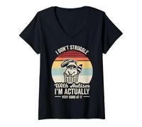 Womens I Don't Struggle with Autism I'm Good V-Neck T-Shirt