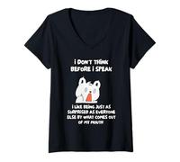 Women's I Don't Think Before I Speak I Like Being Just As Surprised V-Neck T-Shirt