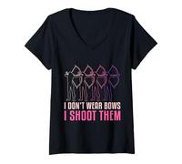 Womens I Don't Wear Bows I Shoot Them Archery Design V-Neck T-Shirt