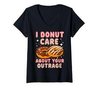 Womens I Donut Care About Your Outrage V-Neck T-Shirt