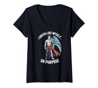 Womens I Dress Like Myself On Purpose Fantasy Cosplay Hero V-Neck T-Shirt