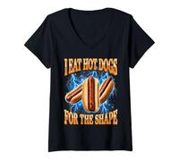 Women's I Eat Hot Dogs for The Shape V-Neck T-Shirt