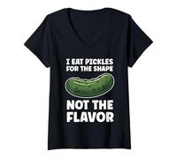 Women's I Eat Pickles for The Shape Not The Flavor Inappropriate V-Neck T-Shirt