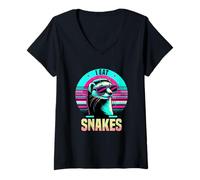 Womens I Eat Snakes Vintage Mongoose V-Neck T-Shirt