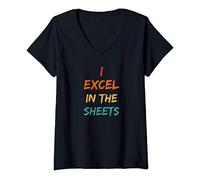 Womens I Excel In The Sheets Funny Accountant V-Neck T-Shirt
