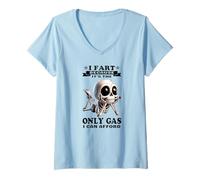 Womens I Fart Because It's The only Gas I can Afford Skeleton V-Neck T-Shirt