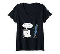 Womens I Feel Empty Without You Cute Notebook Pen Love Pun V-Neck T-Shirt