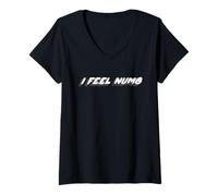 Womens I Feel Numb | 1990's Song Music Dealing with Life V-Neck T-Shirt