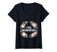 Womens I Feel Uncomfortable Awkward Introvert Feelings V-Neck T-Shirt