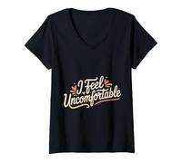 Womens I Feel Uncomfortable Awkward Introvert Feelings - V-Neck T-Shirt