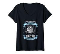Womens I Find Things Out What's Your Superpower, Investigator V-Neck T-Shirt