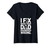 Women's I Fix What Your Dad Diagnosed Wrong Mechanic V-Neck T-Shirt