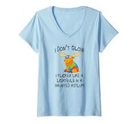 Women's I Flicker Like a Lightbulb in a Haunted Asylum, Weird Moose V-Neck T-Shirt