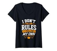 Women's I Follow My Own Rules Funny Graphic V-Neck T-Shirt