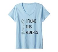 Womens I Found This Humerus Funny Leg Bone Pun Humorous Dad Joke V-Neck T-Shirt