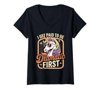 Womens I Get Paid To Be Dramatic Theater Actor Stage Performer ---- V-Neck T-Shirt