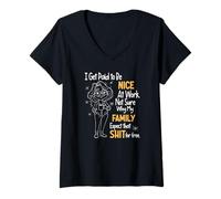 Womens I get Paid to be Nice at Work V-Neck T-Shirt
