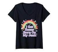 Women's I Get Razor Burn On My Junk Funny Adult V-Neck T-Shirt