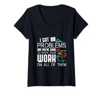 Women's I Got 99 Problems Show Your Work Funny Tutor - Math Teacher V-Neck T-Shirt