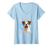 Women's I Got that Dawg in Me Angry Jack Russell Terrier Shirt V-Neck T-Shirt