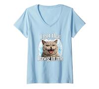 Women's I Got that Dawg in Me Cat Shirt Funny British Shorthair Meme V-Neck T-Shirt