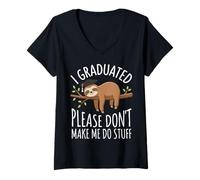 Women's I Graduated Please Don't Make Me Do Stuff V-Neck T-Shirt