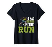 Womens I Had A Good Run Marathon Runner Training - V-Neck T-Shirt