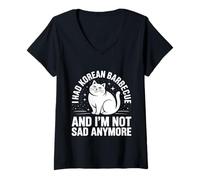 Womens I Had Korean Barbecue and I'm Not Sad Anymore - V-Neck T-Shirt