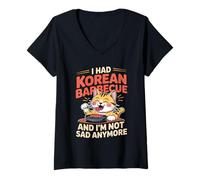 Womens I Had Korean Barbecue and I'm Not Sad Anymore - V-Neck T-Shirt