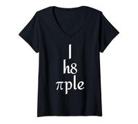 Women's I Hate People Funny Pi Day Math Meme Sarcastic Joke V-Neck T-Shirt