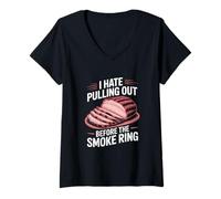 Womens I Hate Pulling Out Before The Smoke Ring V-Neck T-Shirt