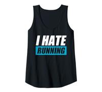 Womens I Hate Running Jogging Runner Funny Running Tank Top