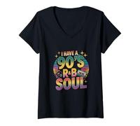 Women's I Have A 90s R&B Soul Retro Music Nineties Vibe V-Neck T-Shirt