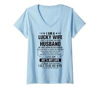 Womens I Have A Freaking Awesome Husband He Was Born In December V-Neck T-Shirt