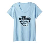Womens I Have A Retirement Plan On Walking My Daniff Dog V-Neck T-Shirt