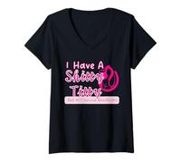 Womens I Have A Shitty Titty But Will Survive Empowerment V-Neck T-Shirt