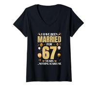 Women's I Have Been Married for 67 Years 67Th Wedding Anniversary V-Neck T-Shirt