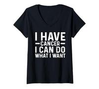 Womens I Have Cancer I Can Do What I Want Funny Vintage Cancer V-Neck T-Shirt