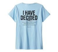 Womens I Have Decided to Follow Jesus Baptism Bible Verse Christian V-Neck T-Shirt
