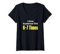 Women's I Have Explained This 6 7 Times Meme Classroom Teacher V-Neck T-Shirt