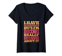 Women's I Have Hemorrhoids But Im Being Really Brave About It V-Neck T-Shirt