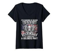 Womens I Have Marched In Silence Storm Patriot Veteran Shirt V-Neck T-Shirt
