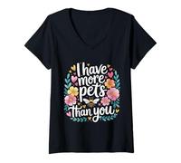 Womens I Have More Pets Than You Beekeeper Honey Jokes |- V-Neck T-Shirt