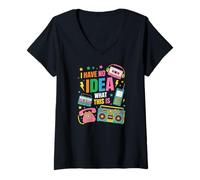 Women's I Have No Idea What This is Retro 80s Icons V-Neck T-Shirt