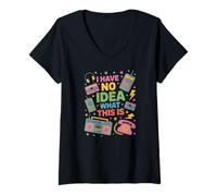 Women's I Have No Idea What This is Retro 80s Icons V-Neck T-Shirt