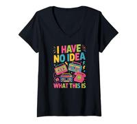Women's I Have No Idea What This is Retro 80s Nostalgia V-Neck T-Shirt
