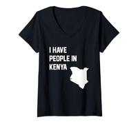 Women's I Have People in Kenya V-Neck T-Shirt