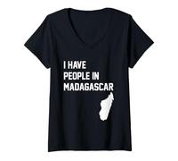Women's I Have People in Madagascar V-Neck T-Shirt